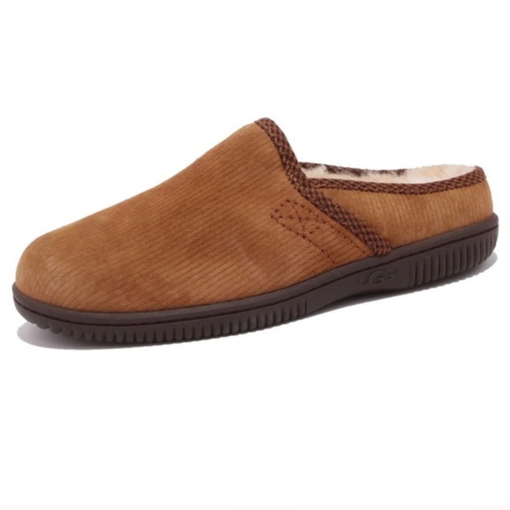 UGG Men’s Corduroy Rubber‎ Sole Slippers with Wool Lining